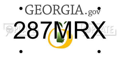 287MRX Georgia License Plate