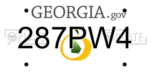 287PW4 Georgia License Plate
