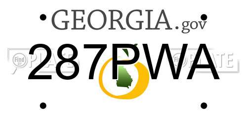 287PWA Georgia License Plate