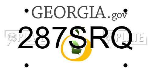 287SRQ Georgia License Plate