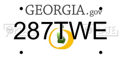 287TWE Georgia License Plate