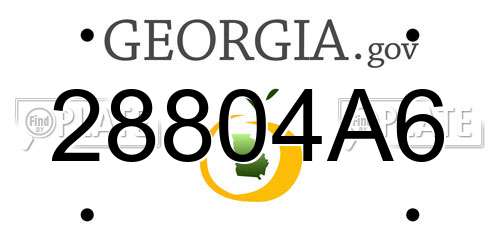 28804A6 Georgia License Plate