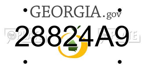 28824A9 Georgia License Plate