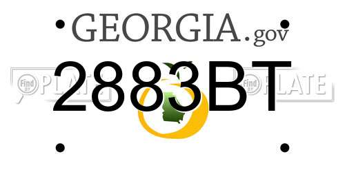 2883BT Georgia License Plate