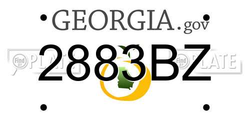 2883BZ Georgia License Plate