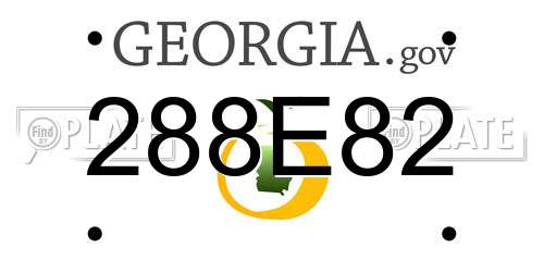288E82 Georgia License Plate