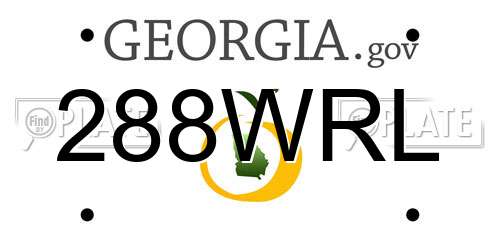 288WRL Georgia License Plate