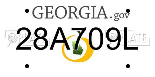 28A709L Georgia License Plate