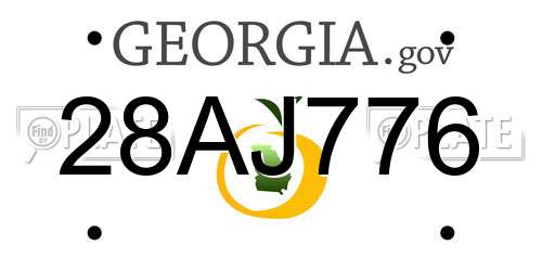 28AJ776 Georgia License Plate