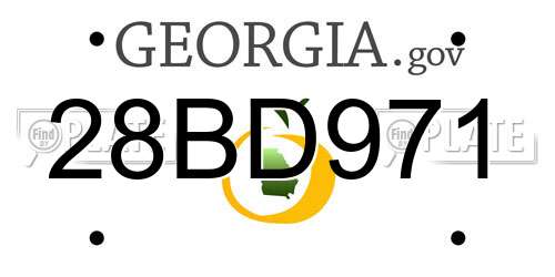 28BD971 Georgia License Plate