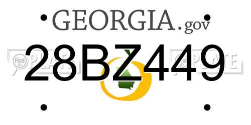 28BZ449 Georgia License Plate