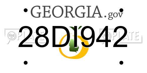28DI942 Georgia License Plate