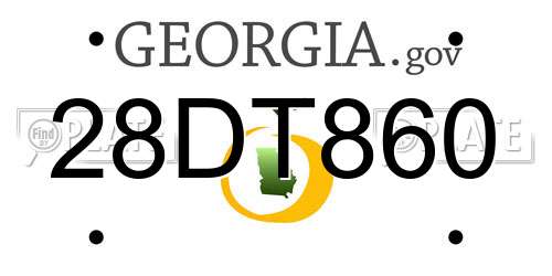 28DT860 Georgia License Plate