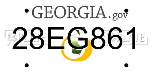 28EG861 Georgia License Plate