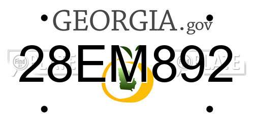 28EM892 Georgia License Plate