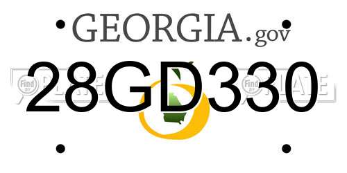 28GD330 Georgia License Plate