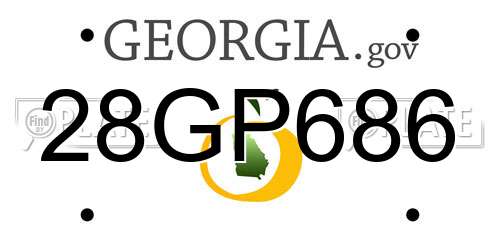 28GP686 Georgia License Plate