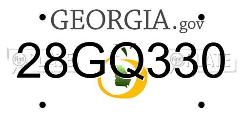 28GQ330 Georgia License Plate