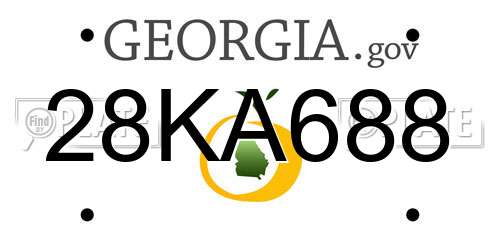 28KA688 Georgia License Plate