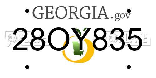 28OY835 Georgia License Plate
