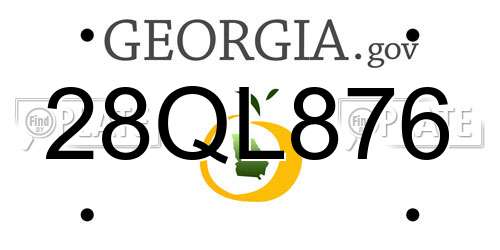 28QL876 Georgia License Plate