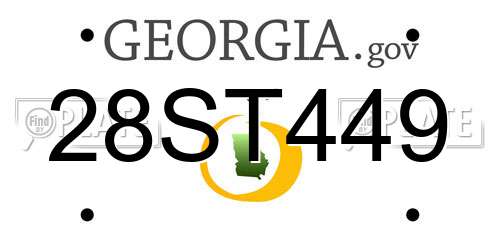 28ST449 Georgia License Plate