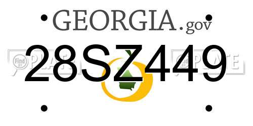 28SZ449 Georgia License Plate