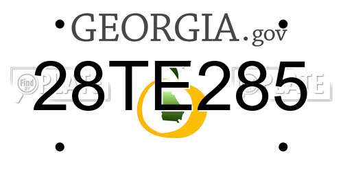 28TE285 Georgia License Plate