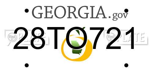 28TO721 Georgia License Plate