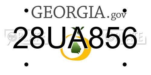 28UA856 Georgia License Plate