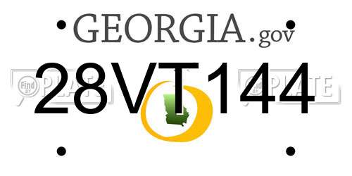 28VT144 Georgia License Plate