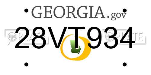 28VT934 Georgia License Plate