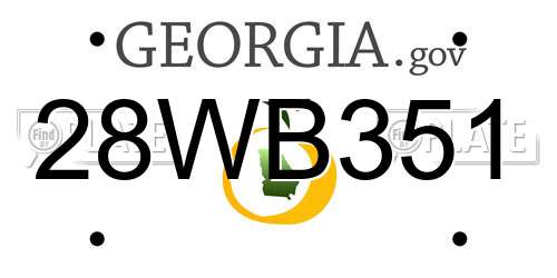 28WB351 Georgia License Plate