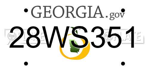 28WS351 Georgia License Plate