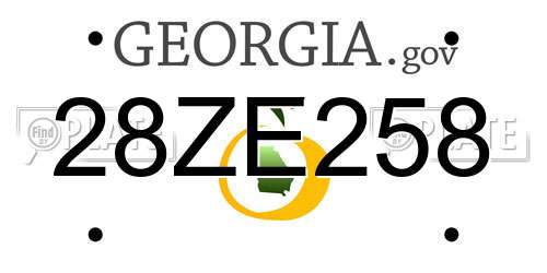 28ZE258 Georgia License Plate