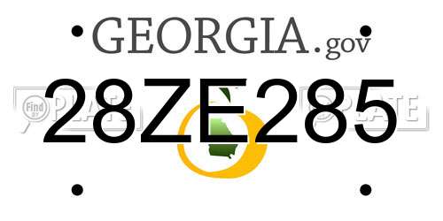 28ZE285 Georgia License Plate