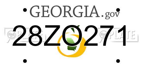 28ZO271 Georgia License Plate