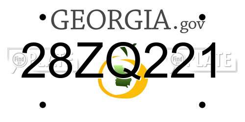 28ZQ221 Georgia License Plate