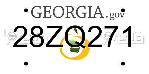 28ZQ271 Georgia License Plate