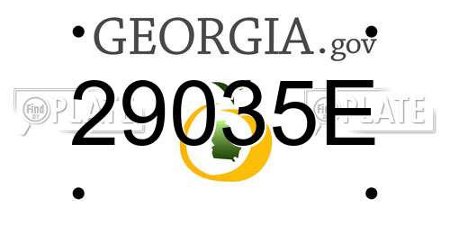 29035E Georgia License Plate