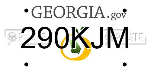 290KJM Georgia License Plate