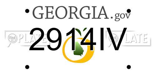 2914IV Georgia License Plate