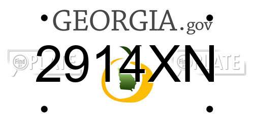 2914XN Georgia License Plate