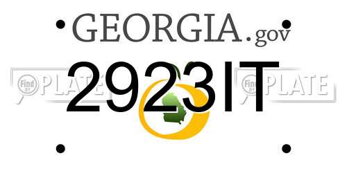 2923IT Georgia License Plate