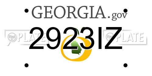 2923IZ Georgia License Plate