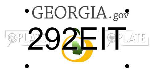 292EIT Georgia License Plate