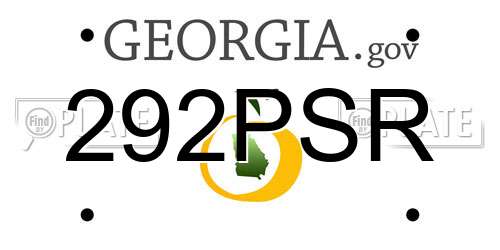 292PSR Georgia License Plate
