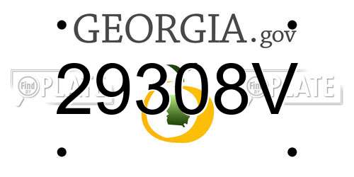 29308V Georgia License Plate