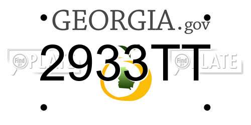 2933TT Georgia License Plate