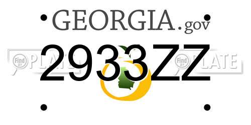 2933ZZ Georgia License Plate
